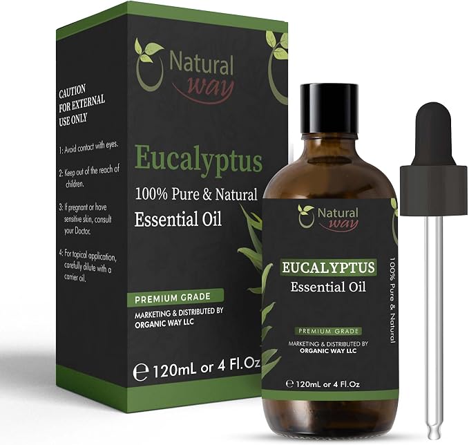 Essential Oil | Pure Aromatherapy Oil for Diffusers, Hair Growth, Skin, Scalp Care, Massage | Refreshing Hair Oil for Women & Men | Natural Essential Oil for Diffuser | 4 Fl Oz (120 mL) (Eucalyptus)