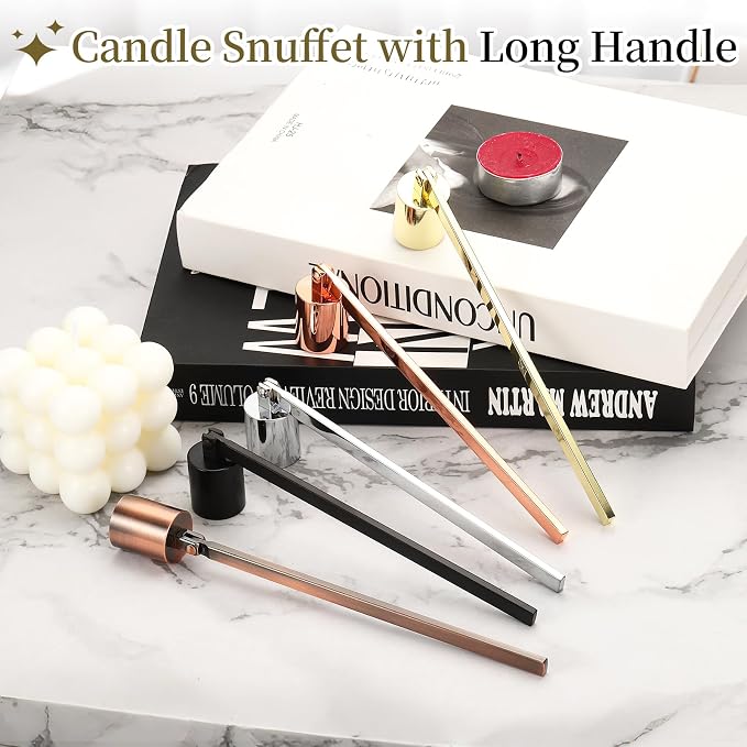uxcell Candle Snuffer, Candle Extinguish with Long Handle, Wick Flame Snuffer Extinguish Accessory Cylinder-Shaped for Putting Out Flame Home Decor Gifts, Black