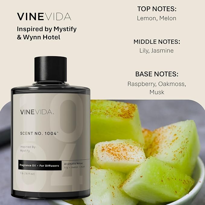 VINEVIDA [16 Fl Oz] Scent NO. 1004 Inspired by Mystify Fragrance Oil for Cold Air Diffusers, Aromatic Notes of Lily Melon Musk, Essential Oils for Diffuser Oil Refill & Air Freshener Room Spray