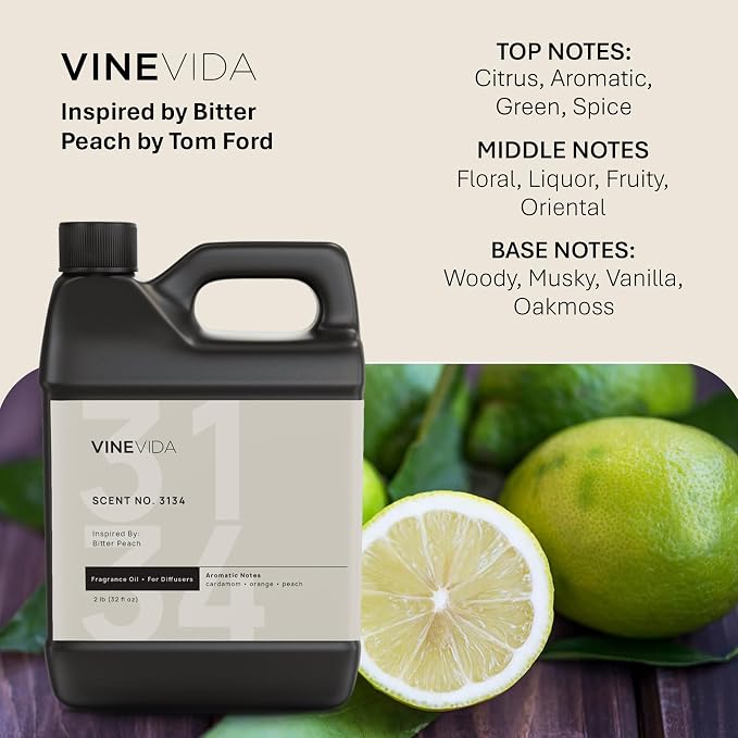 VINEVIDA [32 Oz] Inspired by: Bitter Peach; Diffuser Oil Refill | Premium Scent Diffuser Oil for Home | Non-Toxic Fragrance