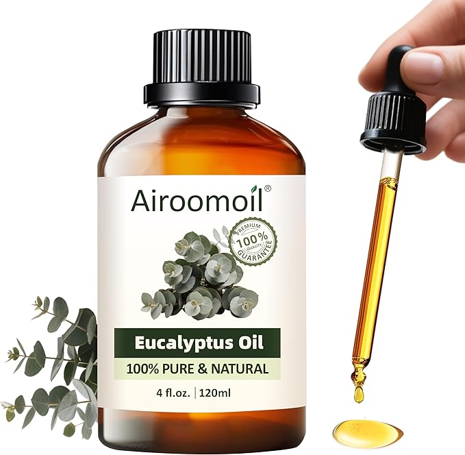 Eucalyptus Essential Oil 4 fl oz, 100% Pure Undiluted Single Note Oil for Shower Steam, Diffuser, Laundry & DIY Cleaning, Aromatherapy, Large Bottle for Home & Daily Use