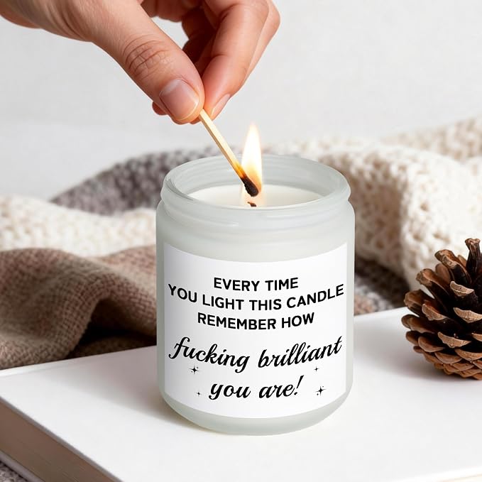 Funny Birthday Gifts for Women, Unique Gift for Mom Sister Womens Best Friend Birthday Gifts for Women Who Have Everything, Coworker Encouragement Inspirational Get Well Gift for Her, Vanilla Candle