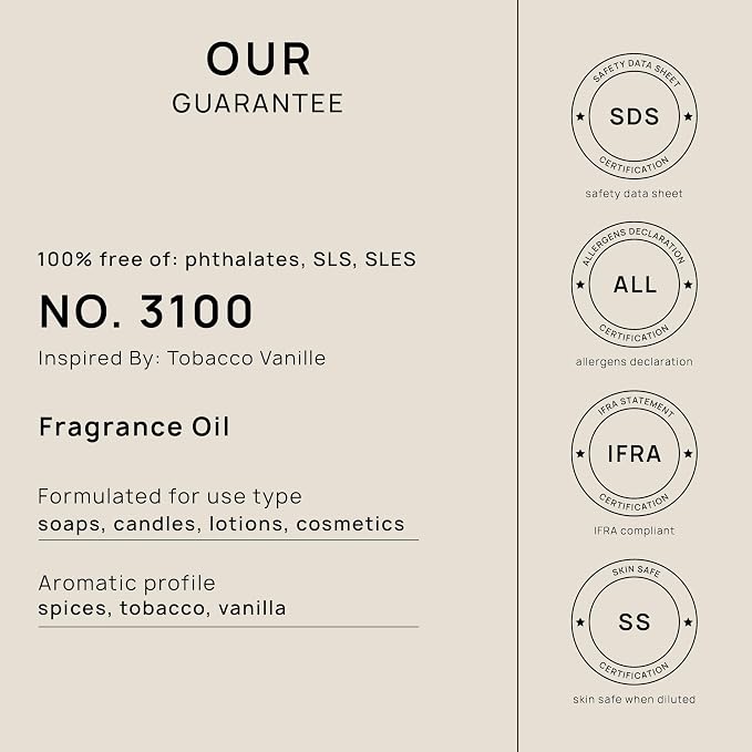 VINEVIDA [32oz] (Our Version of) Tobacco Vanille Fragrance Oil for Candle Making and Soap Making - Premium Candle Scents for Soy Candles