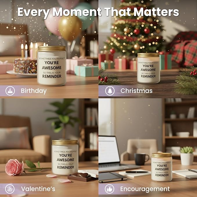Candles Gifts for Women Unique Inspirational Mothers Day Christmas Birthday Self Care Relaxation Spa Gifts for Sister Friend Her Wife Girlfriend Lavender Scented Candle