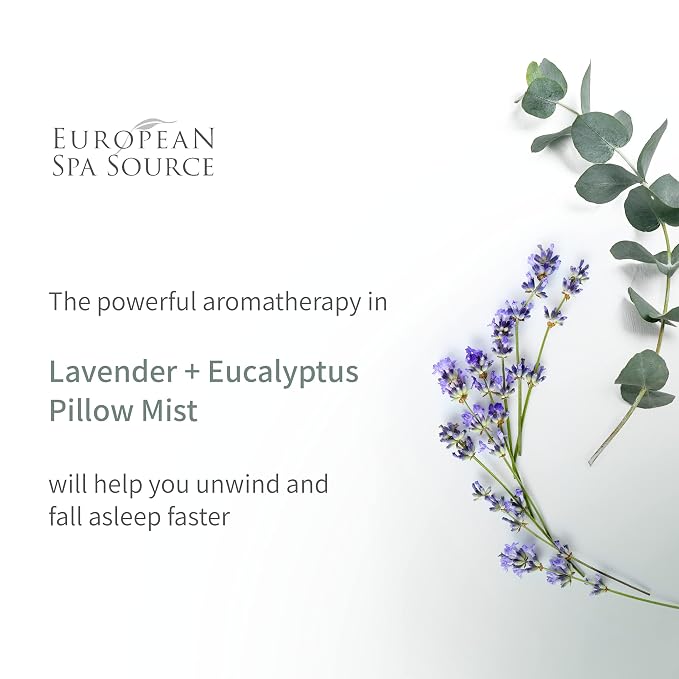 European Spa Source Woodsmoke Tranquility Bundle: SleepWell Eucalyptus + Lavender Pillow Spray & Woodsmoke + Leather Candle, 4 Fl Oz
