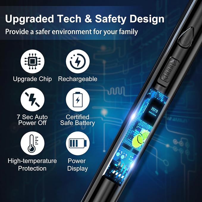 KTEBO 2 Pack Electric Candle Lighter, Windproof Plasma Arc Rechargeable | USB-C Flameless Plasma Lighter, 360-Degree Flexible Long Gooseneck, LED Battery and Safety Lock for Candles, Grill, Camping
