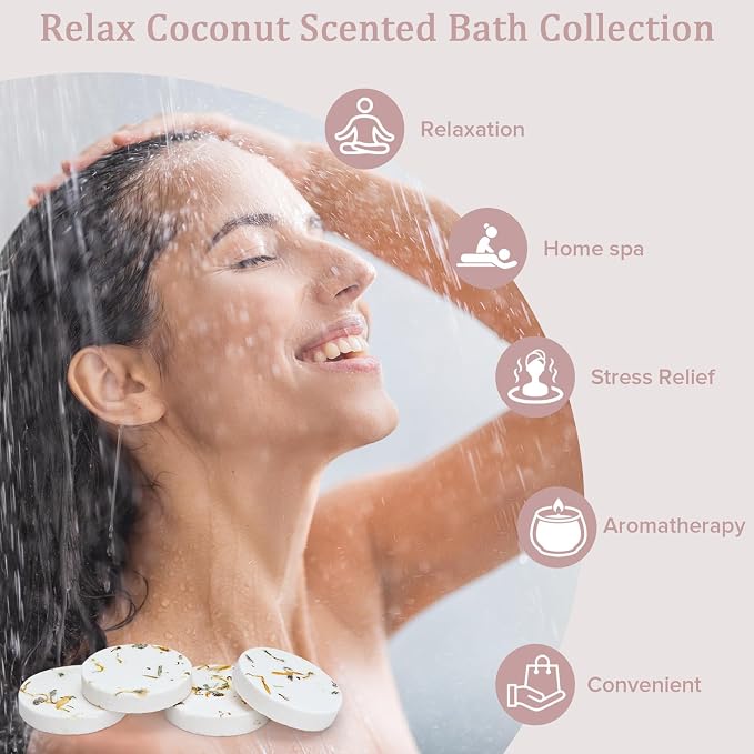 Mothers Day Spa Gifts for Women, Bath and Body Gift Basket Birthday Gifts for Women, Mothers Day Coconut Home Spa Set Relaxation Self Care Gift for Woman Mom Wife Sister, Body Care Set for Friends