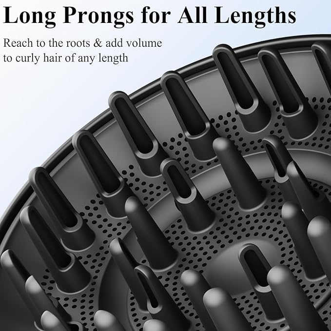 Large Diffuser Attachment Compatible with Shark FlexStyle, Upgraded Bigger Diffuser Nozzle for Dryer Faster and Define Wavy, Curly, Coily Hair, Black