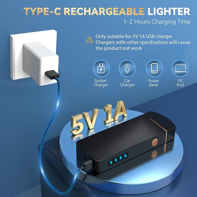Coquimbo Fathers Day Dad Gifts for Men Him Husband from Daughter Son Wife, Electric Lighter USB Rechargeable Windproof Flameless Dual Arc Plasma Lighters for Candle Incense Camping (Black)