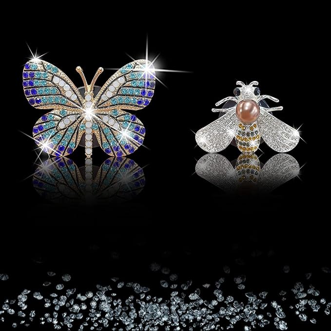 Bling Butterfly Air Vent Clips, 4 Pcs Crystal Bee Car Fresheners, Diffuser Vent Clip, Diamond Decoration, Cute Interior Decor, Bling Accessories for Women
