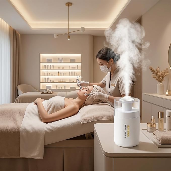 Mini Humidifier, 2-in-1 Aroma Diffuser & Humidifier, 7-Color LED Night Light, USB Portable, 4H/8H Timer, Auto Shut-Off, for Travel, Hotel, Car, Office, Personal Use (white, 2.8*3.2*4.7)