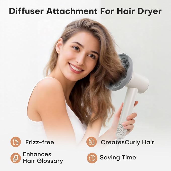 Magnetic Diffuser Only Designed for Uniorange Hair Dryer, not FIT Other Models. Professional Magnetic Styling Tool for Curly & Wavy Hair, Anti-Frizz & Quick Drying Diffuser for Natural Textured Hair