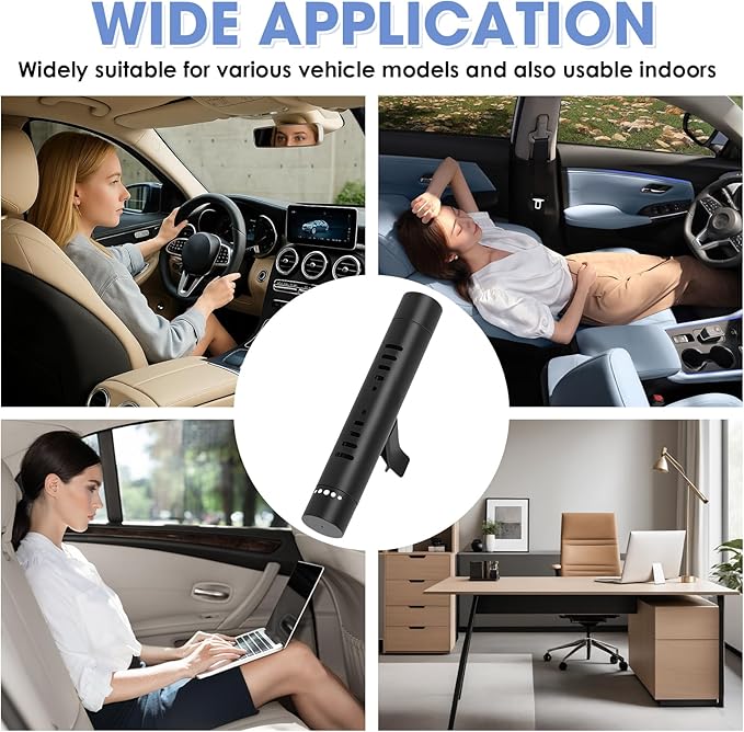 4 Pack Car Essential Oil Diffuser Vent Clip, Aluminum Essential Oil Car Diffuser Kit with 24 Pcs Odorless Sticks, Vent Clip for Cars, Office, Kitchen (Black, 4 Pcs)