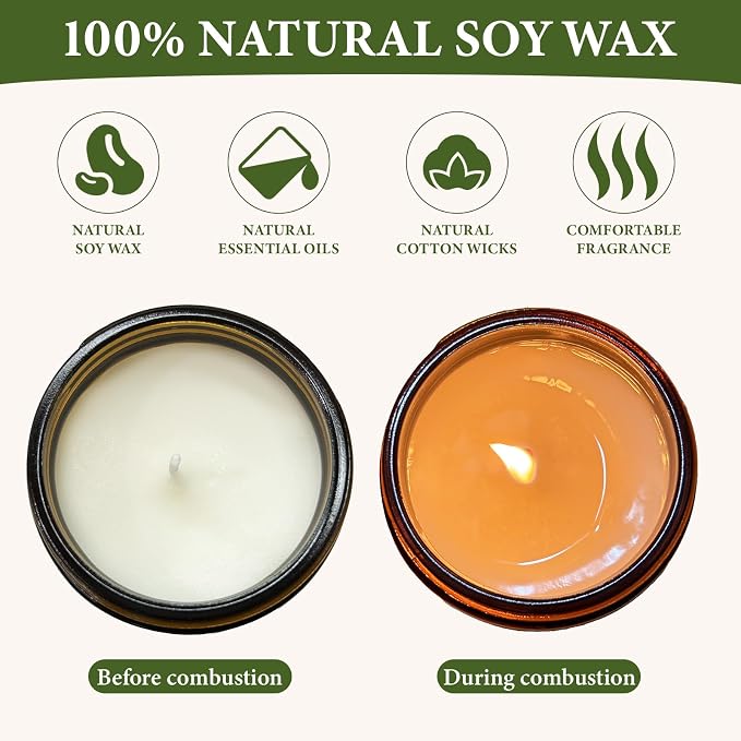 Balsam & Ceda Candle Jar, Scented Candle with up to 50 Hours of Burning Time, Soy Wax Blend for Consistent Long Lasting Scent, Aromatherapy Gift for Men and Women