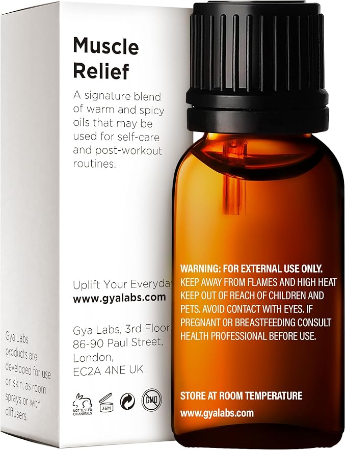 Gya Labs Muscle Relief Essential Oils Blends - 0.34 Fl Oz - for Diffuser, Home, Humidifier, Aromatherapy and DIY Candle Making Scents