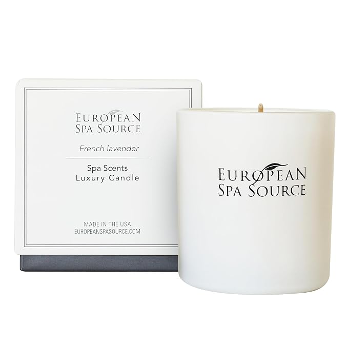 European Spa Source Tranquil Dreams Bundle: SleepWell Eucalyptus + Lavender Pillow Spray & French Lavender Candle, 4 Fl Oz