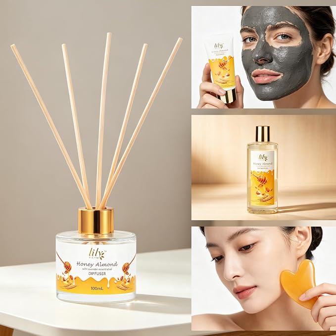 Honey Almond Bath Gift Set - 21Pcs Moisturizing & Relaxing Spa Gift Basket for Women & Men