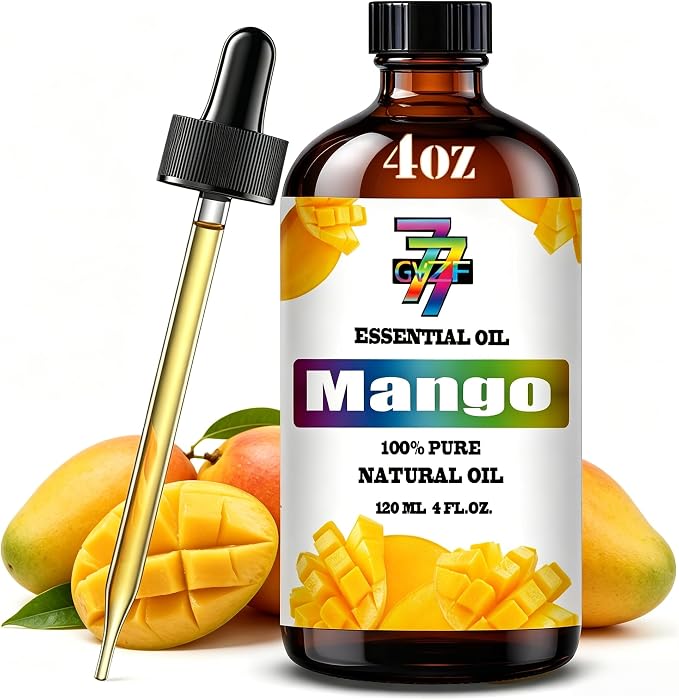 Mango Essential Oil, Mango Oils, for Diffuser, DIY Candles, Soap, Humidifier, Bath, Gift, Essential Oil, GV77ZF Mango Fragrance Oil - 4 fl oz (120 ml)