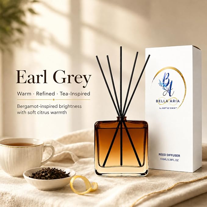 Reed Diffuser Set for Home Fragrance – 100ml Aromatherapy Diffuser with Reed Sticks, Long Lasting Flameless Fragrance for Bedroom, Bathroom & Living Room, Decorative Glass Bottle Home Gift
