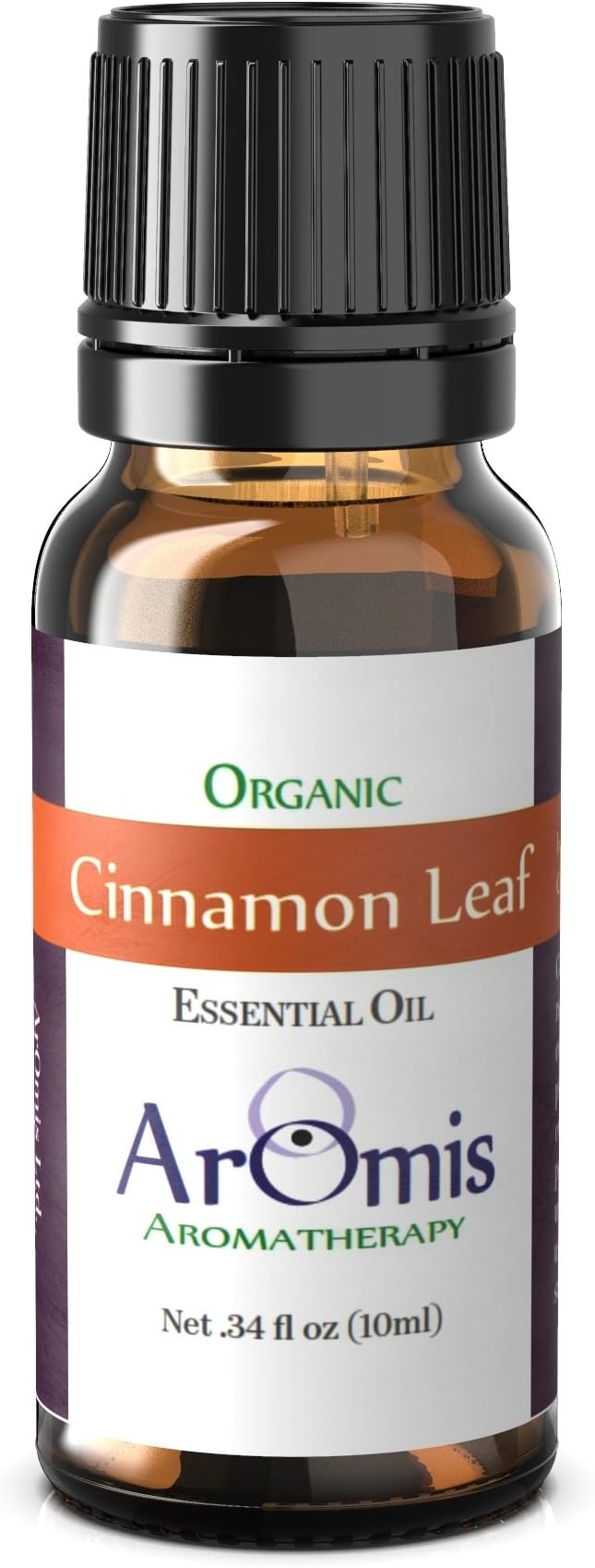 ArOmis Organic Cinnamon Leaf Essential Oil - 100% Pure Therapeutic Grade - Undiluted, Premium Oil - 150 Micron Filtered, Perfect for Aromatherapy Diffusers (10ml / .34 fl oz)