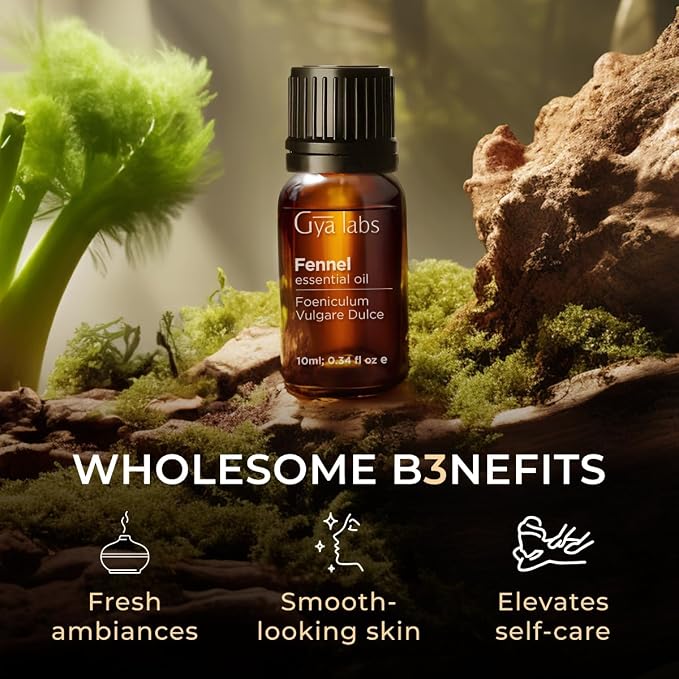 100% Pure Fennel Essential Oil - 0.34 Fl Oz - Fennel Oil for Hair, Skin, Diffuser, Aromatherapy & DIY Candle Making Scent