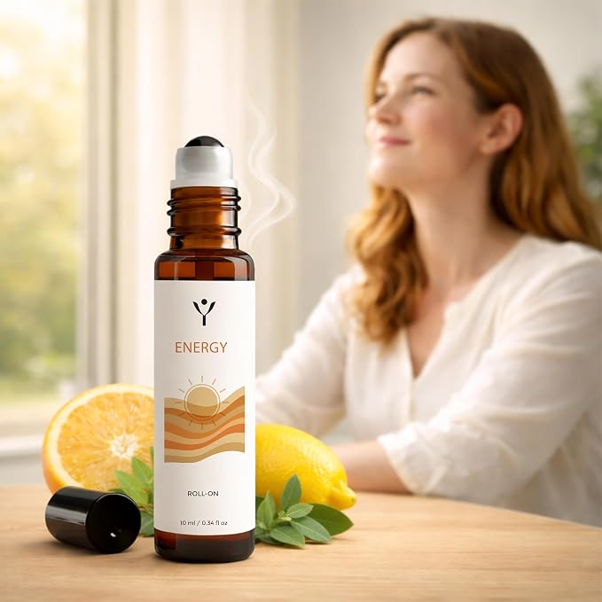 Peppermint Essential Oil Roll On for Energy & Focus – Aromatherapy Roller with Sweet Orange & Lemon – Pre-Diluted Peppermint Oil Roller for Pulse Points, 10 ml