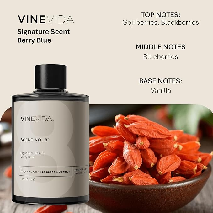 VINEVIDA [16oz] Berry Blue Fragrance Oil for Candle Making Scents Soap Making, Perfume Oils, Soy Candles, Laundry Dryer Balls, Bath Bombs, Reed Diffusers, Linen Spray (ARTS-FOBP-BRY-BLUE-16)