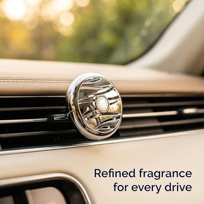 MAISON BERGER Car Diffuser Set, Fresh Spirit | Grapefruit Ginger Cedar Notes, Refillable Vent Clip with Ceramic Refill, Passive 4-Week Diffusion, Made in France
