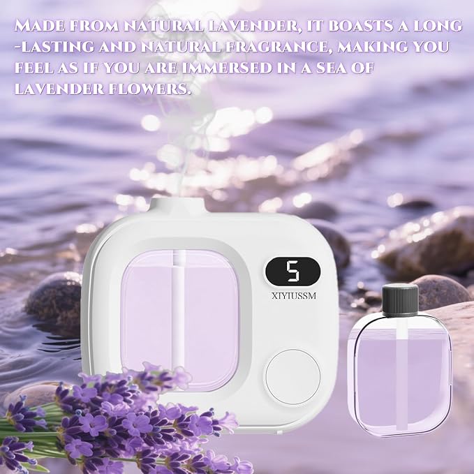 Waterless Essential Oil Diffuser Portable Cordless Aromatherapy Scent Machine for Home Office Car Large Room Battery Powered Ultrasonic Diffuser with 5 Mist Modes for Bedroom Classroom Travel