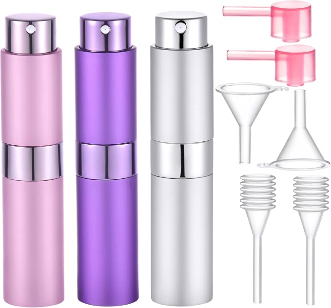 3Pcs Travel Perfume Bottle Refillable, 8ml/0.27oz Small Cologne Spray Bottle Travel Atomizer Portable Empty Fragrance Atomizer Cologne Bottle Refillable Perfume Bottles