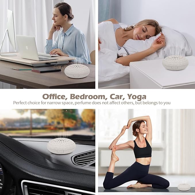 Travel Sized Portable Mini Diffuser for Essential Oils Multifunction Waterless No Sound Mini Aromatherapy Diffuser for Bedroom Office Baby Room Car Aromatherapy