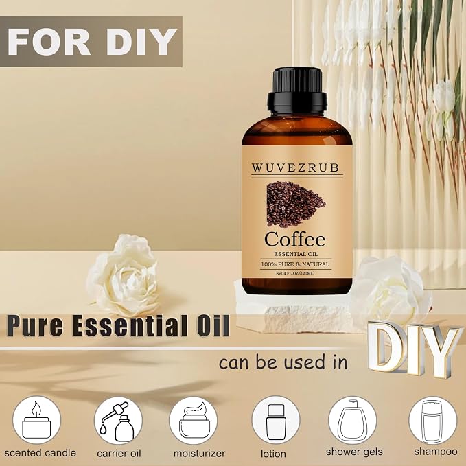 Coffee Essential Oil 120ML, 100% Pure and Natural for Aromatherapy Diffuser - 4 Fl Oz