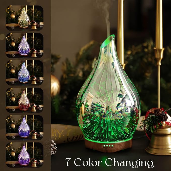 Porseme 280ml Essential Oil Diffuser, Aroma Ultrasonic Humidifier with Remote Control, BPA Free, Auto Shut-Off, Timer Setting