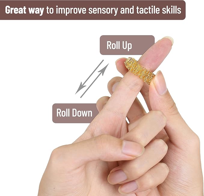 Mr. Pen- Spiky Sensory Rings, 10 Pack, Jewel Tones | Stress Relief Fidget Sensory Toys, Fidget Ring for Anxiety, Massager, Individuals with BFRB, ADHD and Attention Disorder