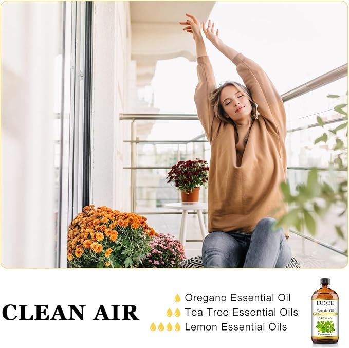 EUQEE Oregano Essential Oil 4oz / 118ML Large Capacity Oregano Oil Pure Aromatherapy Essential Oils with Glass Dropper for Candle Soap Making, Diffusers