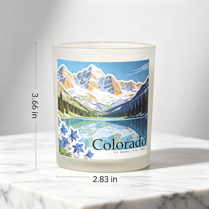 Colorado Summit Scented Candle, Fir Needle & Pine & Amber, Colorado Gifts, Colorado Souvenirs, Rustic Colorado Decor, 100% Soy Wax, 7OZ