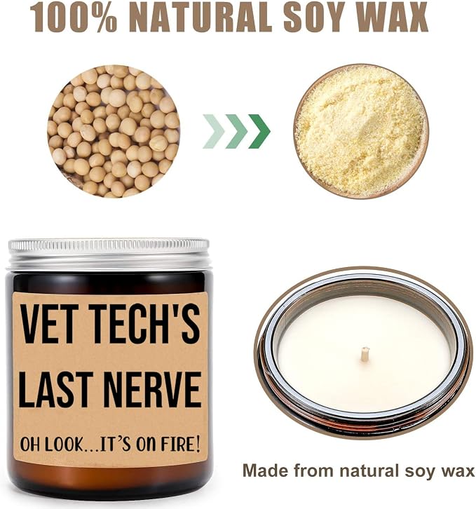 Vet Tech's Last Nerve Candle - Personalized Gift for Vet Tech - Funny Gift for Vet Tech - Vet Tech Gifts - Birthday Gift for Vet Tech