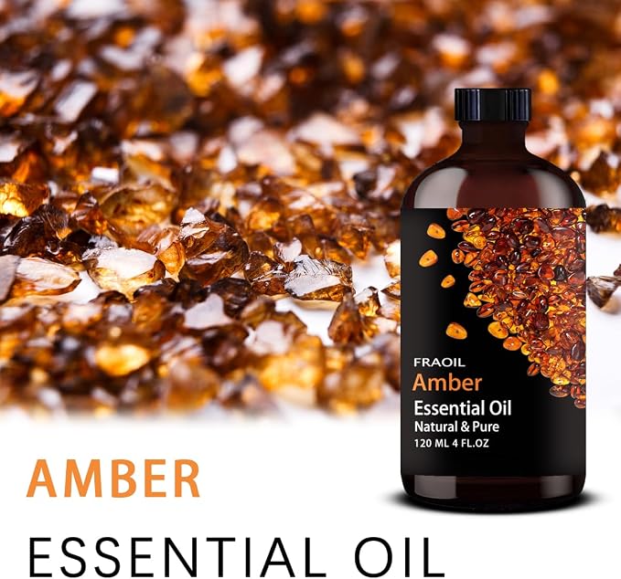 Amber Essential Oil, Amber Oil 4 Fl Oz 120ML for Diffuser Humidifier Yoga Cleaning DIY Candle Soap Making Essential Oils