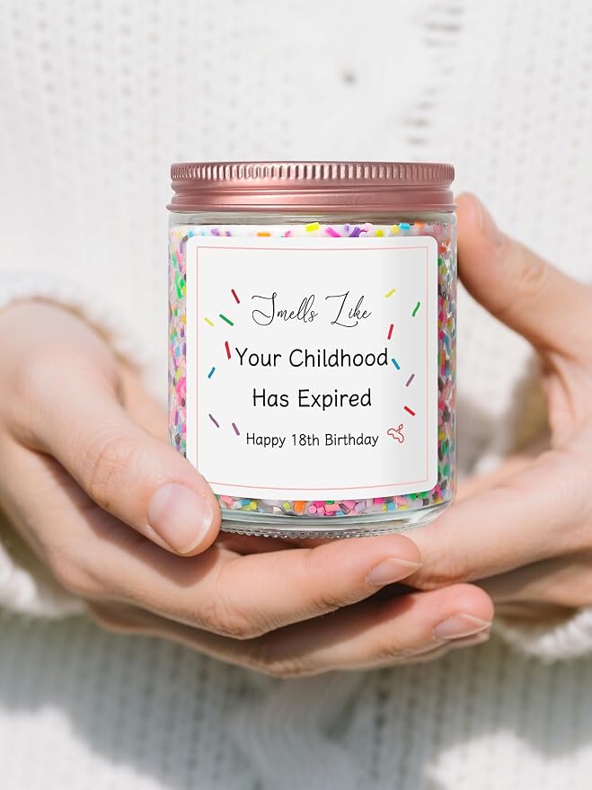 18th Birthday Gifts for Girls Boy Friend Turning 18 Year Old Girl Birthday Gifts for Sister Niece Granddaughter Happy 18th Bday Decorations for Girls, Vanilla Cake Scented Bday Candle