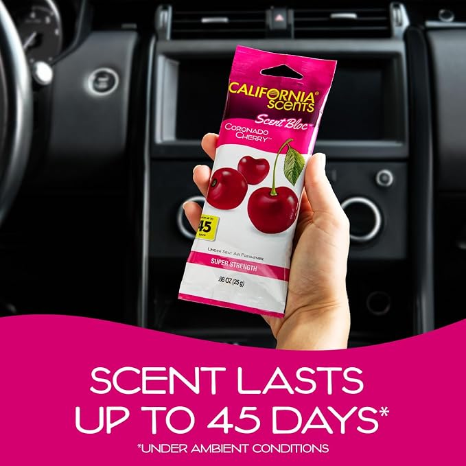 California Scents Power Bloc Car Air Freshener, Coronado Cherry Scent, 6 Pack