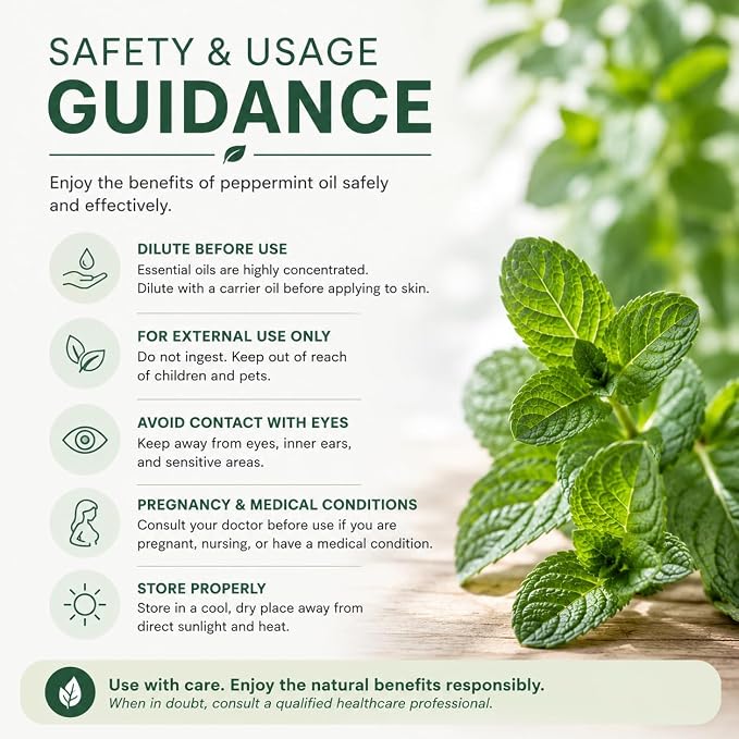 GreenHealth Peppermint Essential Oil – 2 Pack (16 fl oz Each) – 100% Pure & Uncut – Strong Menthol Scent – Aluminum Bottles for Diffusers, Cleaning, DIY Use