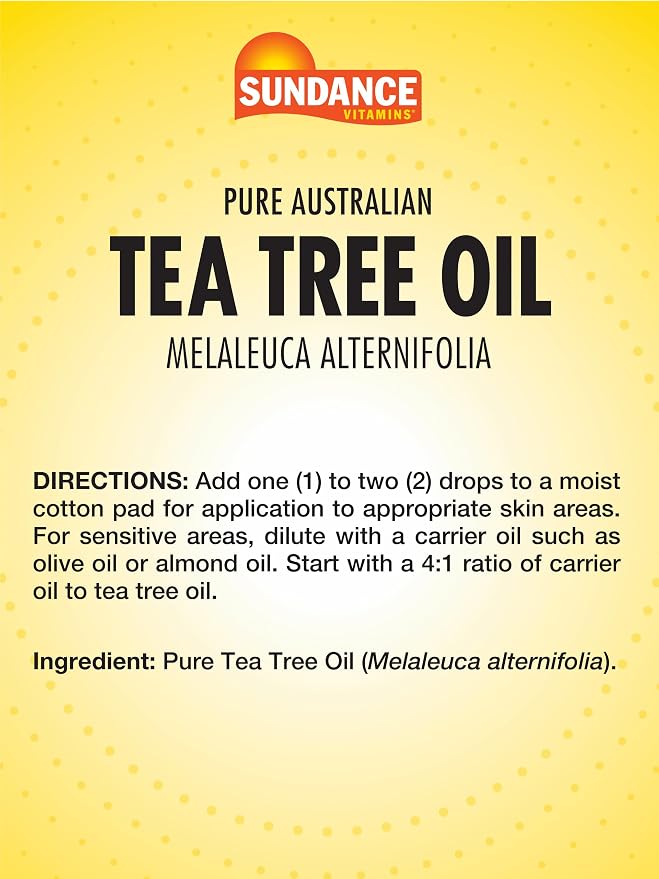 Sundance Australian Tea Tree Oil for Skin | 1 Fluid Ounce | Natural Pure Skin Aid | Melaleuca Alternifolia | Non-GMO and Gluten Free