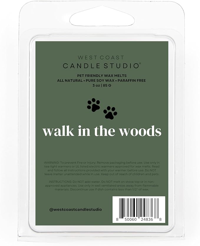 Pet Safe Wax Melts for Dogs | Non Toxic Soy Wax Melts | Natural, Paraffin-Free, Clean Burning | Odor Eliminating Wax Cubes | Walk in the Woods