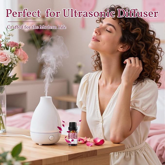 SLASHOME Floral Essential Oils Set - 8×10ml, Essential Oils for Home Diffusers, Candle Making & Soap Scents, Spa Gift Box with Rose, Jasmine, Gardenia & More,Ideal Gift Box