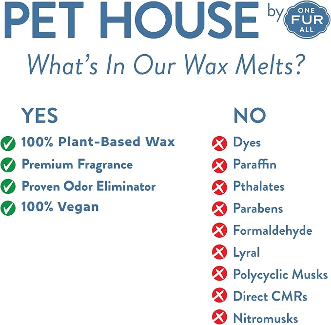 One Fur All Pet House Wax Melts - Pecan Pie Pack of 4 - Pet Odor Eliminating Wax Melts - Long-Lasting Scented Wax Melts - Pet-friendly Wax Melts - Natural Wax Melts