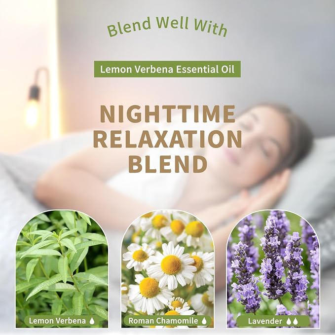 EUQEE Lemon Verbena Essential Oil 118ml - Natural Citrus Scent Oil for Diffuser, Skincare, Morning Rituals & Aromatherapy, Large Bottle with Dropper