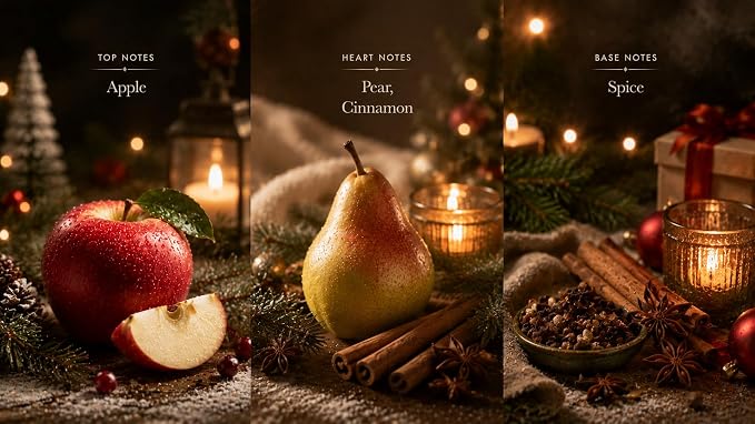 10 oz Holiday Cheer Scented Candles, Gift for Family, Gifts for Mom and Dad, Bestie BBF Gift 50 Hours Long-Lasting Burn Time