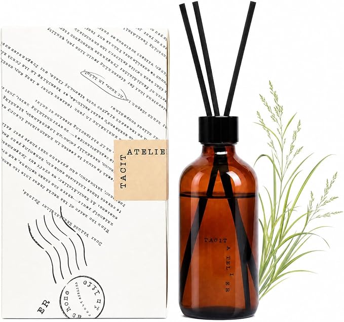 Pure Aroma Realm Reed Diffuser Set, 6.7 fl oz, Clean Fresh | White tea, lemon leaf & mint scent; alcohol-free formula; for bathroom, entryway & yoga room