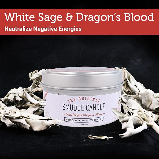 SOUL STICKS Smudge Candle for Cleansing House, Meditation, Chakra Healing, Aromatherapy | 3.5 Ounce Smudge Candle for Spiritual Cleansing (White Sage & Dragon's Blood)