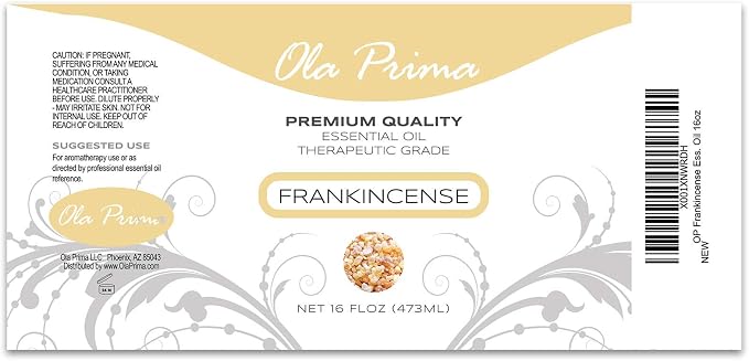 Ola Prima Frankincense Essential Oil Therapeutic Grade Oil for Aromatherapy, Diffuser, Relaxation (16oz Bulk)
